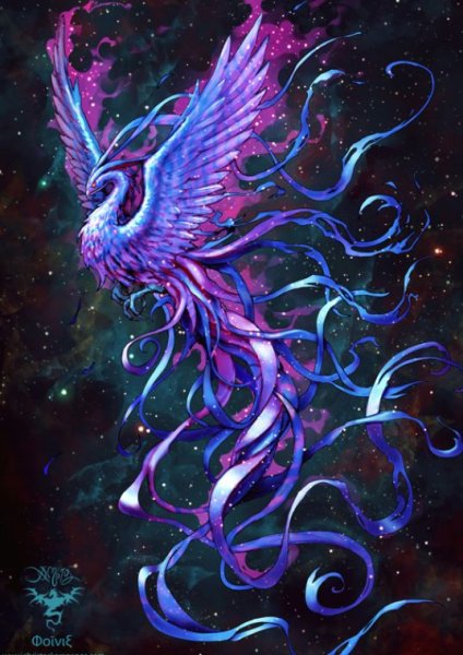 Фиолетовая птица Феникс