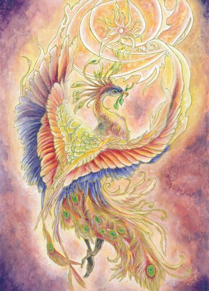 Птица Симург тату