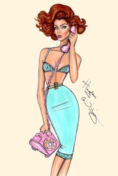 Модные девочки карандашом