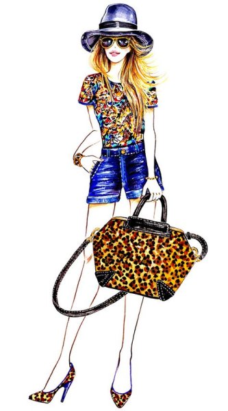 Модные девчонки карандашом