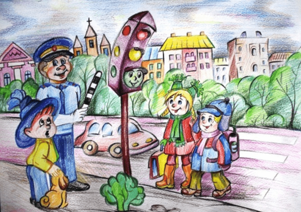 Рисунок на тему безопасная дорога