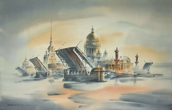 Константин Кузема акварель Исакиевский собор