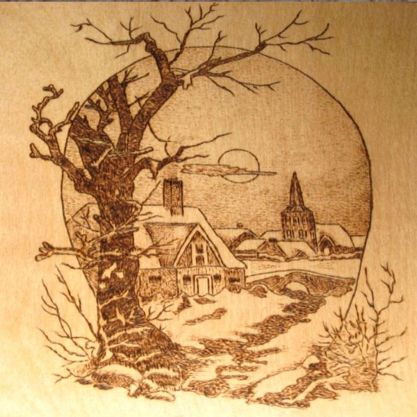 Картина выжигом по дереву