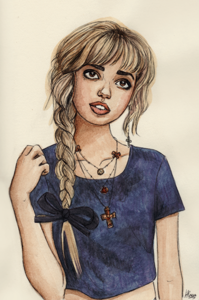 Крутая девушка набросок