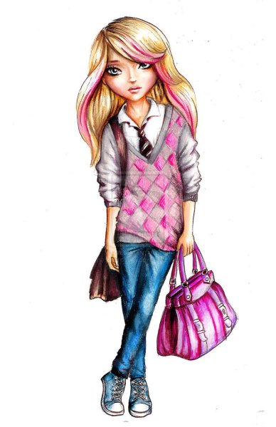 Девушка в шапке карандашом