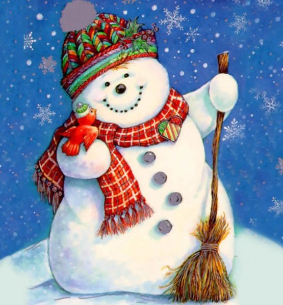 Снеговик цветной