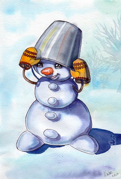 Снеговик красивый