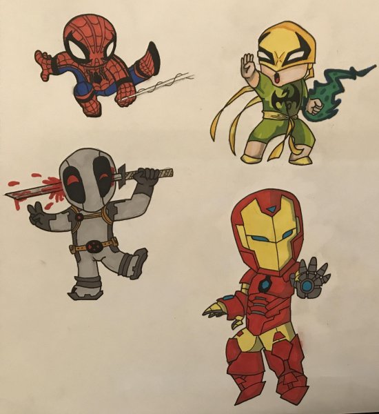 Марвел для срисовки