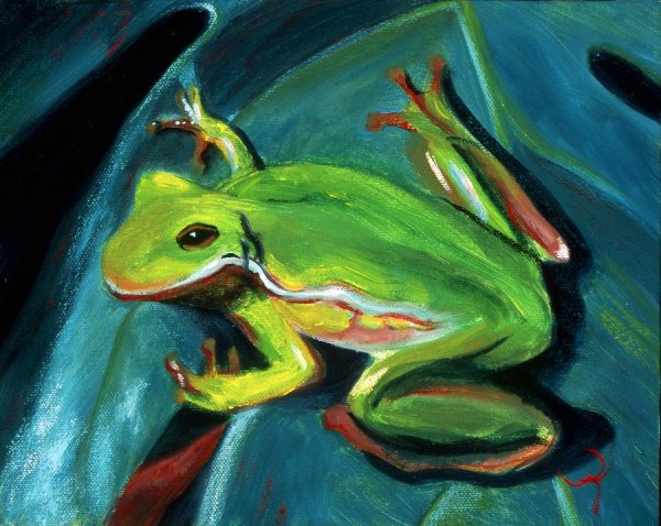 Лягушка живопись
