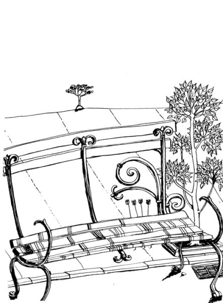 Лавочка карандашом