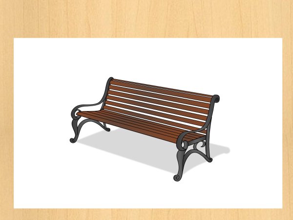 Скамейка вид спереди