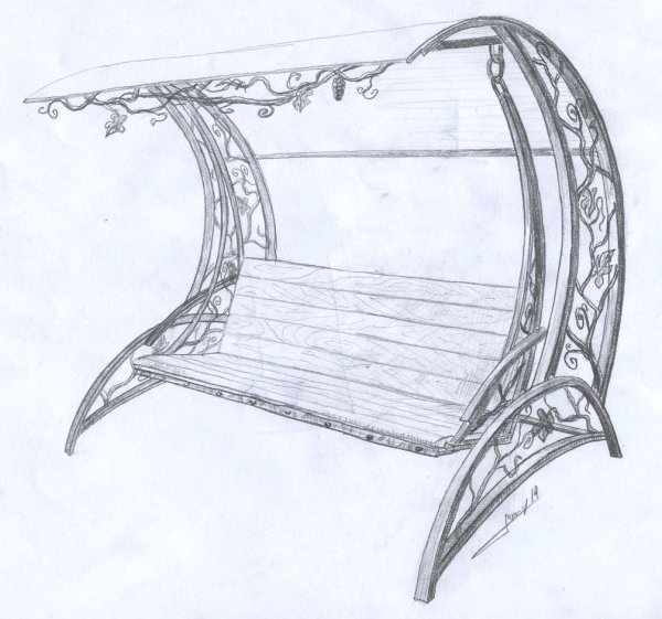 Качели садовые Парадайз чертежи