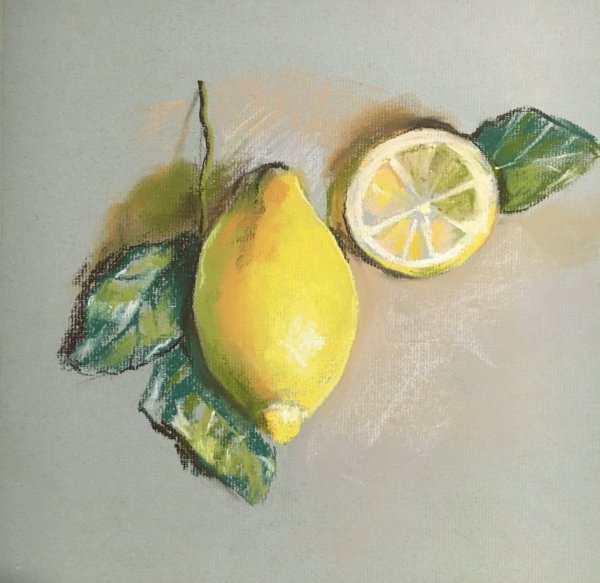 Фрукты масляной пастелью