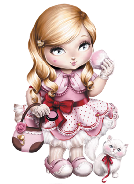 Мультяшная девочка с большими глазами