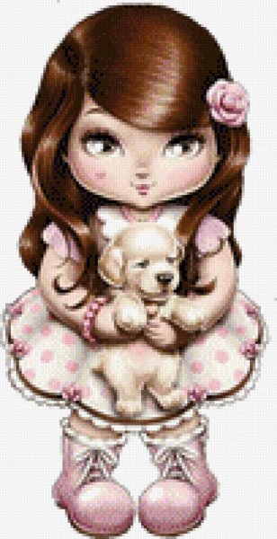 Мультяшные девочки с шариками