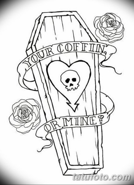 Тату эскизы гробик