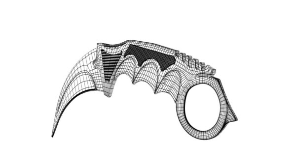 Нож керамбит 3d model