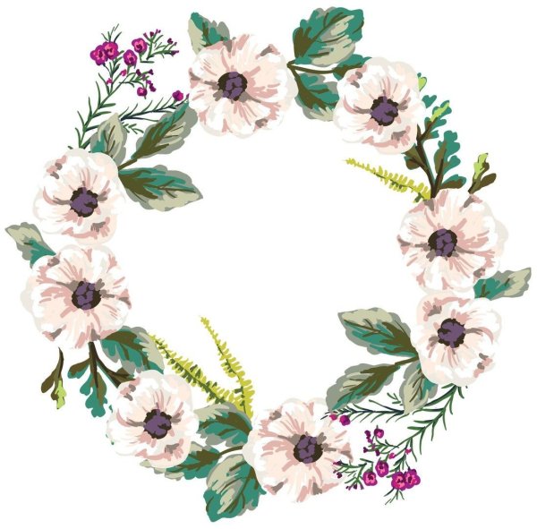 Акварельный цветочный венок
