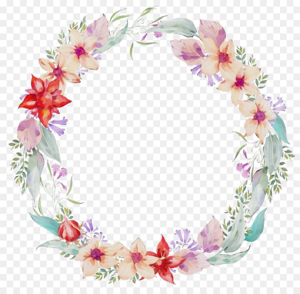Акварельный венок из цветов