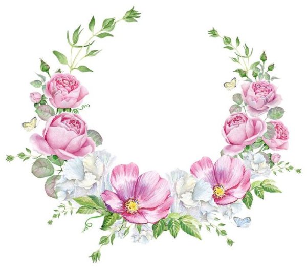 Акварельные венки из цветов