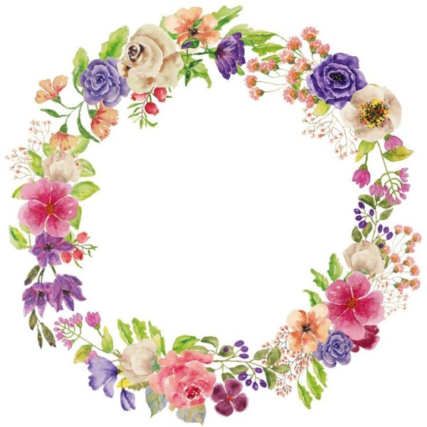 Цветочный орнамент в круге