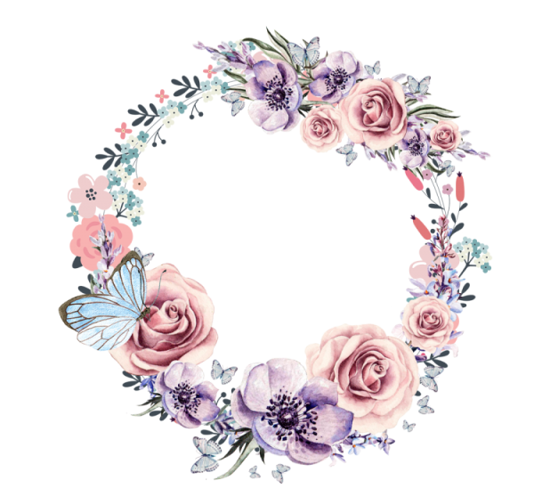 Акварельная рамка круглая