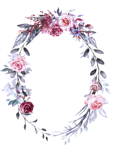 Круглая рамка с цветами