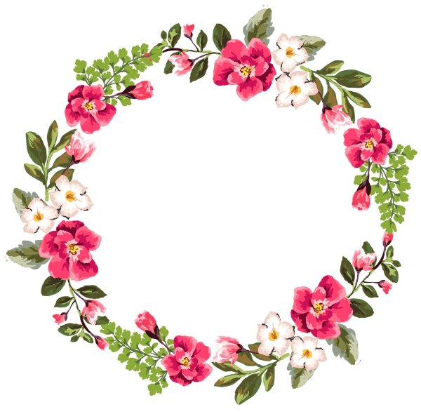 Акварельный цветочный венок