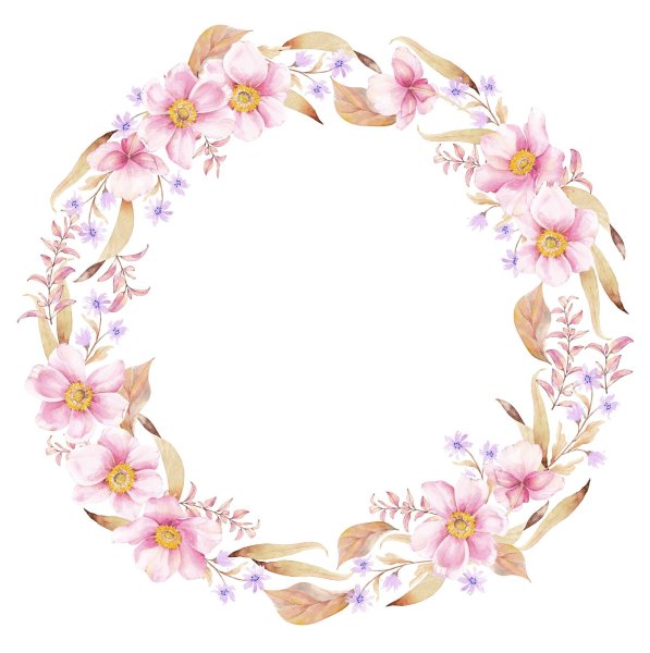 Цветочная рамка круглая