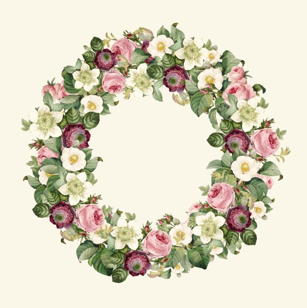 Акварельный цветочный венок