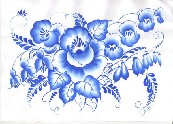 Гжельская синяя птица