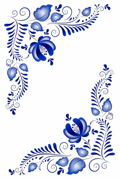 Гжель орнаментальная роспись