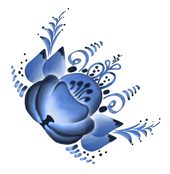 Орнаментная роспись Гжель