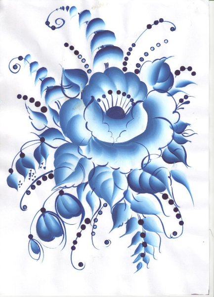 Орнамент гжельской росписи