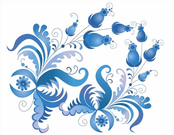 Элементы гжельской росписи ситчик