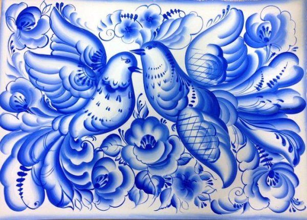Орнамент гжельской росписи