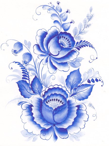 Гжель роспись узоры