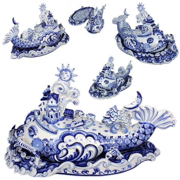 Гжельская синяя птица