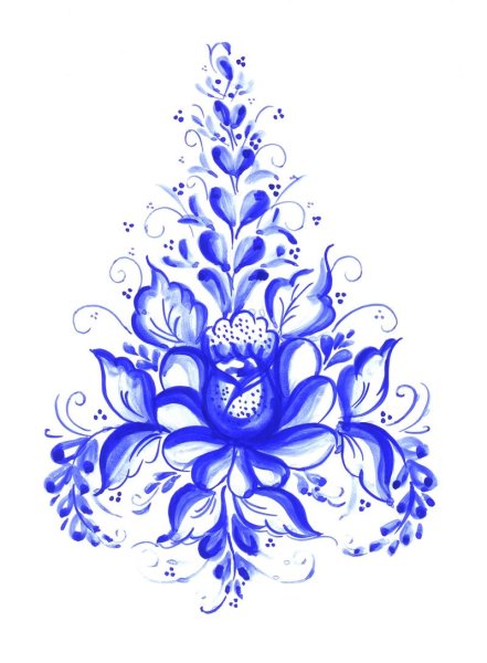 Орнаментная роспись Гжель