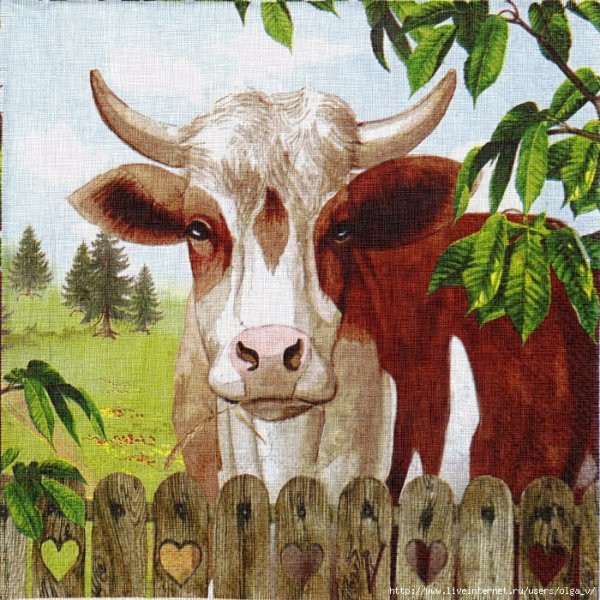 Салфетки для декупажа коровы