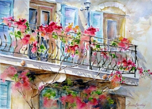 Итальянский балкон живопись