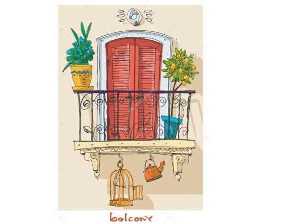 Наброски архитектуры балконы