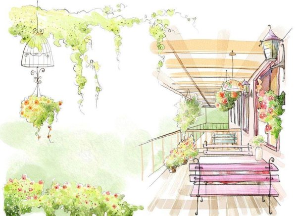 Наброски архитектуры балконы