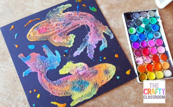 Рисование на соли красками