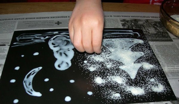 Рисование солью