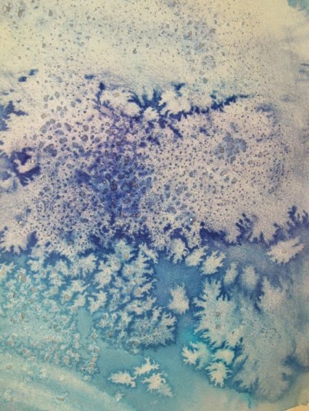 Северное сияние в технике набрызг