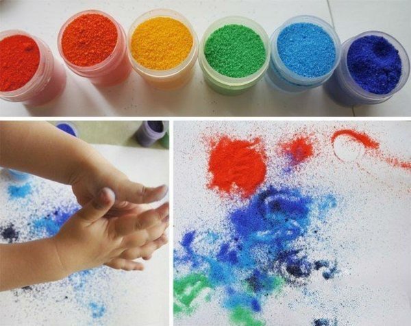 Рисование цветной солью