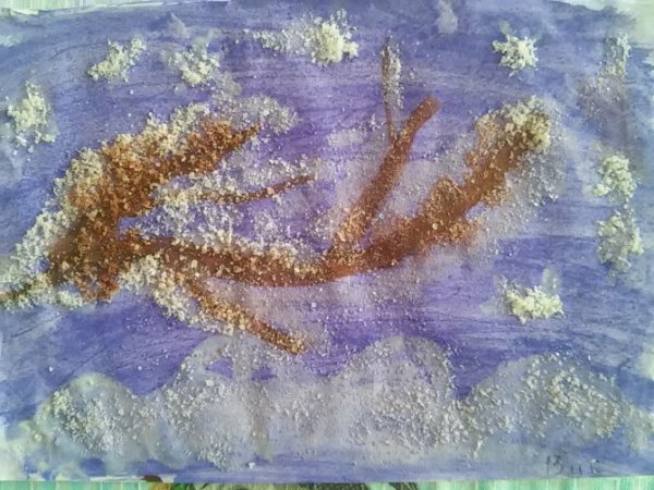 Рисование солью море