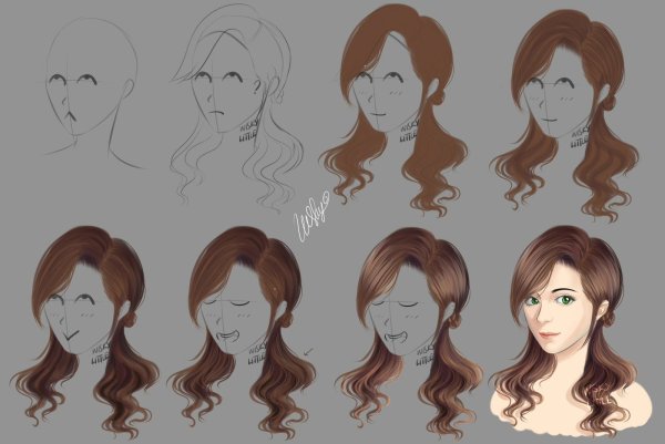 Волосы туториал референс