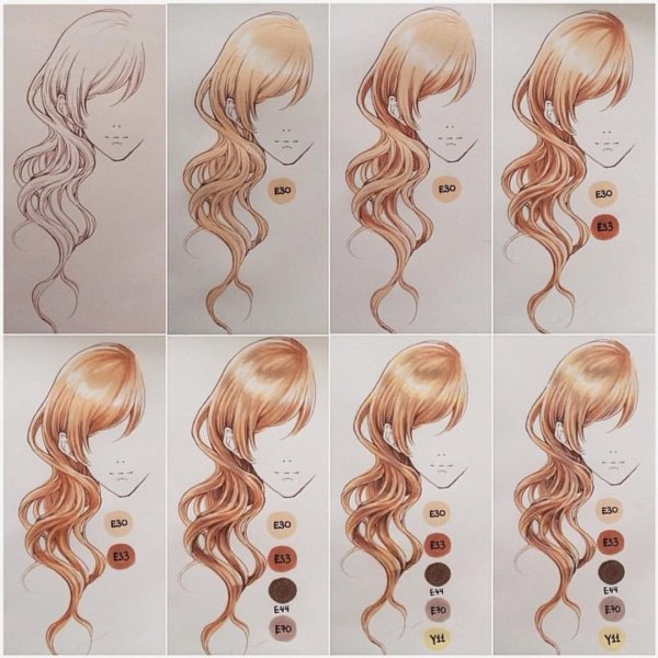 Туториал рисования волос